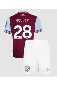 West Ham United Tomas Soucek #28 Babyklær Hjemme Fotballdrakt til barn 2024-25 Korte ermer (+ Korte bukser)